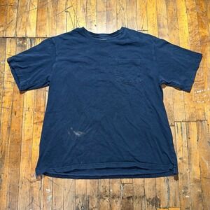 Duluth Tee Shirt Men's 2XL Navy Relaxed‎ Fit Chest Pocket Short Sleeve Workwear